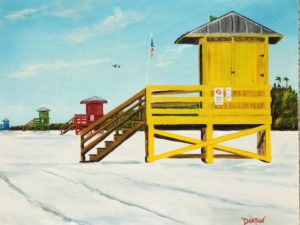 Private Collection Of: Roberta & Robert Pearson Shelton, Conn. "4 Lifeguard Stands On SK" #155617 $250 16"h x 20"w