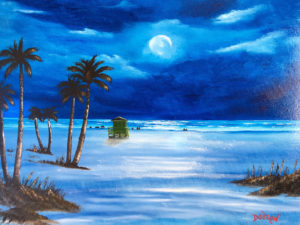 Private Collection Of: Billie Mead Blue Springs, Missouri "Moonlight On Siesta Key" #157617 $250 16"h x 20"w