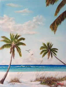 Private Collection Of: Abe & Faith Brooks - Langhorn, Pa "Beach At The Gulf" #110614 BUY $355 26x33 