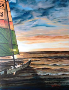 Private Collection Of: Larry Cabel - Libertyville, Illinois "Catamaran On The Key" #111914 $255 16x20 