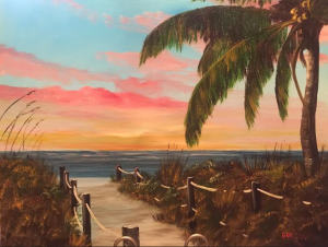 Private Collection Of: Christy Kruger, RN - Crown Point, Indiana "Sunset At Siesta Key" #116914 - $225 16x20 