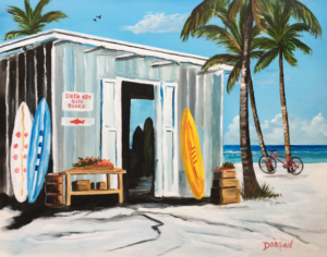 Private Collection Of: John Oraha Tampa, Florida "Siesta Key Surf Shack" #153217 $250 16"h x 20"w 