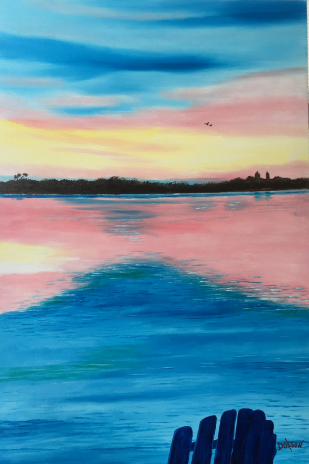 "Siesta Key Sunrise" #153617 BUY $590 24"w x 36"h FREE shipping lower US 48 & Canada