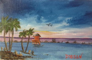 Private Collection Of: Jane Richey Darien, Conn "Red Life Guard Shack" #116514 4x6