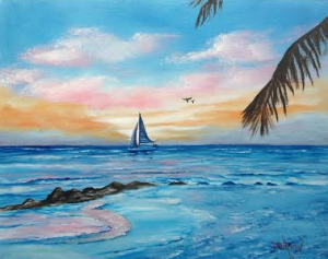 Private Collection Of: Matthew Maguire Siesta Key, Florida "Sailing On The Key" #19915 - $250 16x20