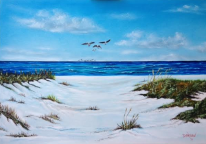 Private Collection Of: Heather Crespo Aiken, South Carolina Sea Gulls & Dunes #127215 $495 24x36: 