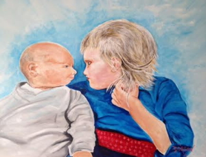 Private Collection Of: Laura Lavelle Siesta Key, Florida "Sibling Love Charlie & Matilda" 24x30 - $695