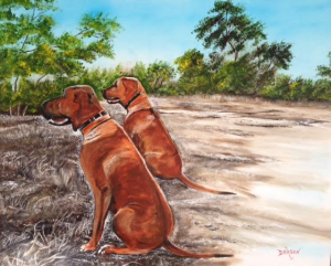 Private Collection Of: Laura LaVelle Siesta Key, Florida "Beau & Duke" #132615 $595 24x30