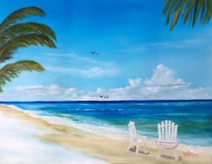 Private Collection Of: Lee Hoffman Pittsburgh, Pa "Relaxing At The Beach" #138016 $250 16x20