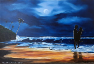 Private Collection Of: Terry & Colleen Romanzo Sarasota, Florida "Paradise In The Moonlight" #138116 - $495 24x36