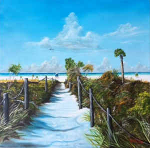 Private Collection Of: Patti Reischl Plymouth, Wisconsin "Siesta Beach Access" 24x24 - $490