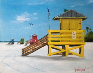 Private Collection Of: Beverly & Marvin Richards Sarasota, Florida "Yellow Lifeguard Stand" #143716 $95 8x10