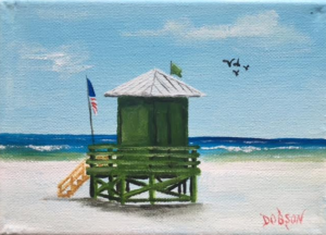 Private Collection Of: Pat & Randy Record Bloomsburg, Pa "Green Lifeguard Stand" #144716 $40 5x7 