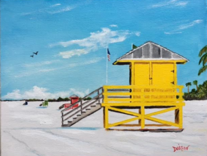 Private Collection Of: Ruthi Dolovy Poland, Ohio "The Siesta Key Lifeguard Stands" #152117 $140 11"x14"