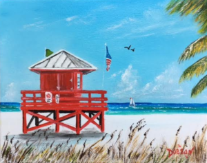 Private Collection Of: Marsha Tucker Siesta Key, Florida "Red Lifeguard Stand" #152317 $95 8x10