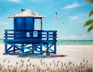 Art_-_#156017_-_Blue_Lifeguard_Stand_-_16x20