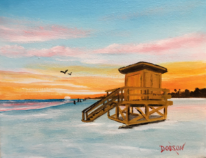 Private Collection Of: Marsha Tucker Siesta Key, Florida "Yellow Lifeguard Stand On SK" #156617 $95 8x10