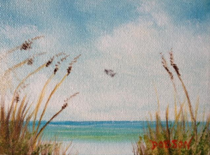 Private Collection Of Jane Richey Darien, Conn "Siesta Key & Sea Oats" #18014 5x7