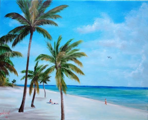 Private Collection Of: Bryan & Kay Davis Sarasota, Florida "Beach Life" #18414 - $250 16x20 