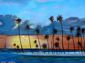 Private Collection Of: Stacie & Charles Mullins Sarasota, Florida #19114 - "Island Sunset" $250 - 16x20