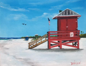 Private Collection Of: Lauren Pulsfier Sarasota, Florida "Red Lifeguard Stand" #143516 $95 8x10 