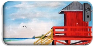 "Red Life Guard Shack On Siesta Key" Cell Phone Case BUY