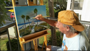 Lloyd_Dobson_Painting_A_Beach_Scene_#1