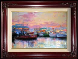 24x36 Oil Painting - "Fisherman's Wharf" Private Collection - Mr & Mrs Reid Pressley - Sacramento, California