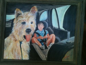 16x20 Oil Painting "Tessa & Farley" Private Collection - Chip & Ashlyn Dobson - Sarasota, Florida