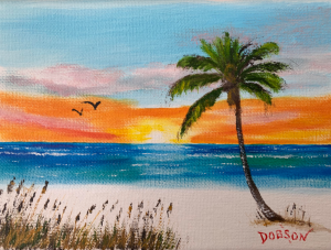 Beach At Sunset by Lloyd Dobson Artist