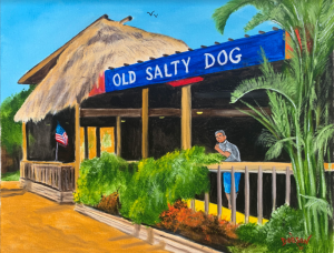 Old Salty Dog On Siesta Key by Lloyd Dobson Artist