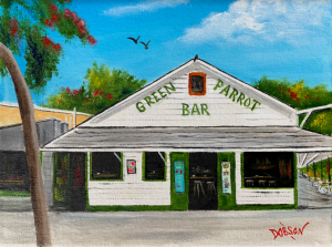 Green Parrot Bar On Key West by Lloyd Dobson Artist