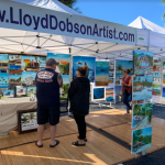 Lloyd Dobson Artist booth at the Siesta Key Farmers Market every Sunday morning