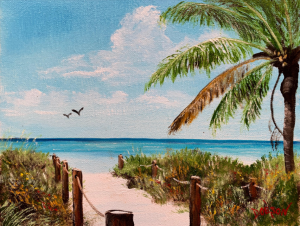 My Favorite Beach Access oil painting by Lloyd Dobson Artist