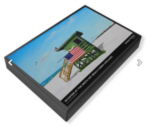 Scooter At The Green Lifeguard Stand by Lloyd Dobson Artist jigsaw puzzle