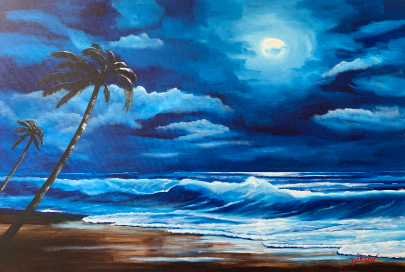 Moonlight Night In Paradise oil painting by Lloyd Dobson Artist