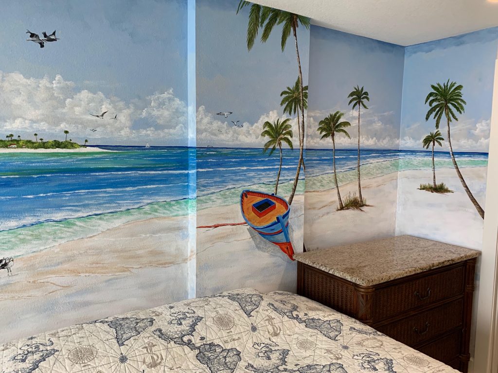 Mural Located At Whispering Sands Condo On Siesta Key Florida by Lloyd Dobson Artist