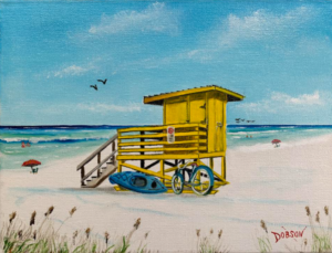 Yellow Lifeguard Stand On Siesta Key Beach