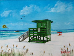 Green Lifeguard Stand On Siesta Key Beach