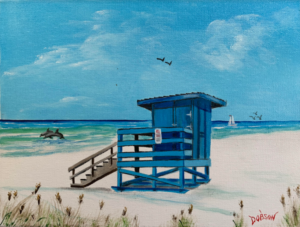 Blue Lifeguard Stand On Siesta Key Beach