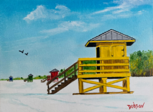 Yellow Lifeguard Stand On Siesta Key Beach