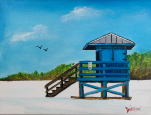 Blue Lifeguard Stand On Siesta Key Beach