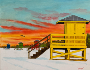 Siesta Key Yellow Lifeguard Stand