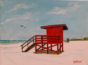 Red Lifeguard Stand On Siesta Key
