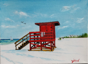Red Lifeguard Stand On Siesta Key