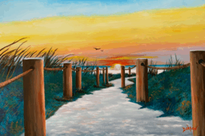 Sunset in Paradise oil painting by Lloyd Dobson Artist