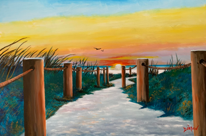 Sunset in Paradise oil painting by Lloyd Dobson Artist