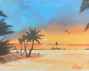 Paradise Sunset oil painting by Lloyd Dobson Artist