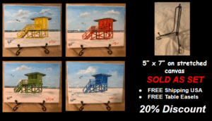 Siesta Key Beach iconic 4 lifeguard stands