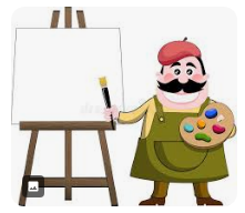 Blank canvas on an easel